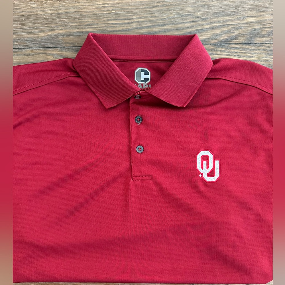 Crable OU Sooners Embroidered Short Sleeve Polo Shirt Size M Gently Worn